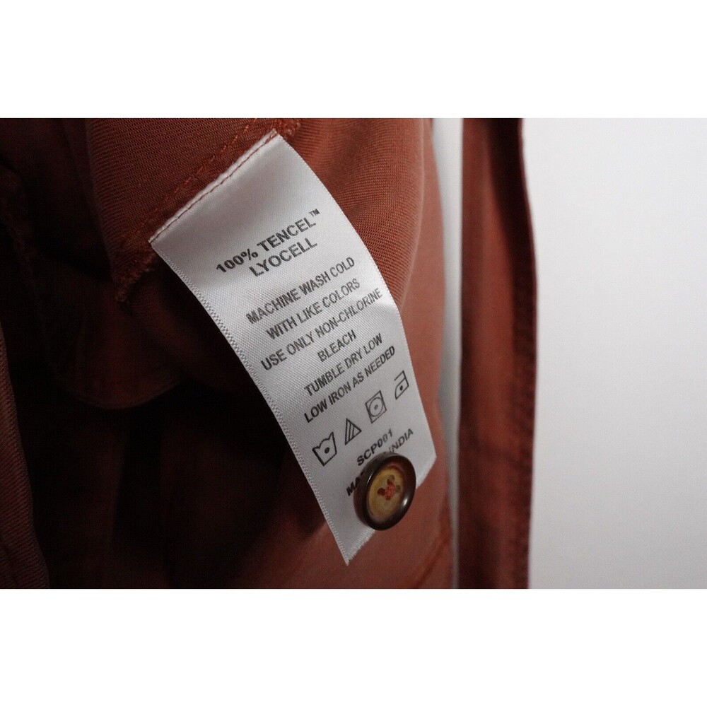 New Quince Vintage Wash Tencel Button Front Dress Terracotta Small 1001 - Picture 8 of 10
